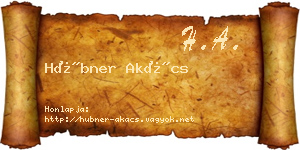 Hübner Akács névjegykártya
